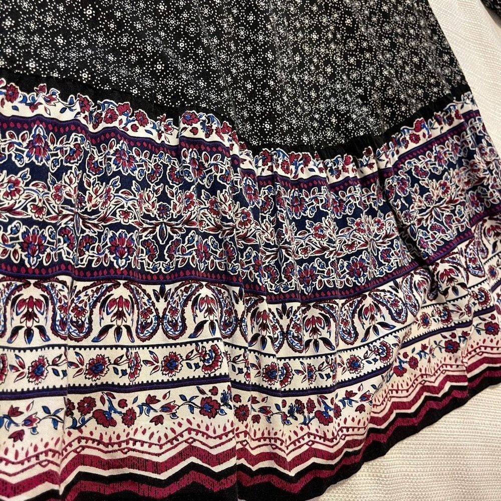 Torrid Multi-Color Border Print Challis Cold Shou… - image 3